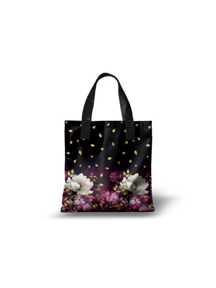 Taška se zipem a podšívkou fialová pivoňka