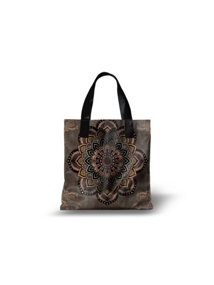 Taška se zipem a podšívkou hnědá mandala