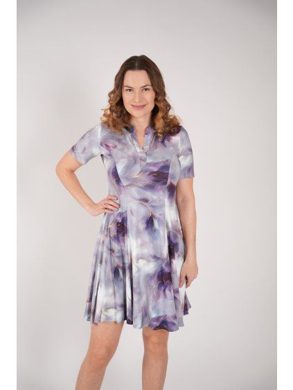 Sofistik šaty ŠÁRKA, V2 stříbrná lila