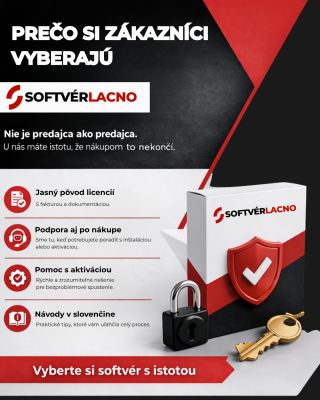 Pri softvéri nejde len o cenu. Dôležité je aj to, čo dostanete po nákupe. V Softvérlacno kladieme dôraz na jasný pôvod...