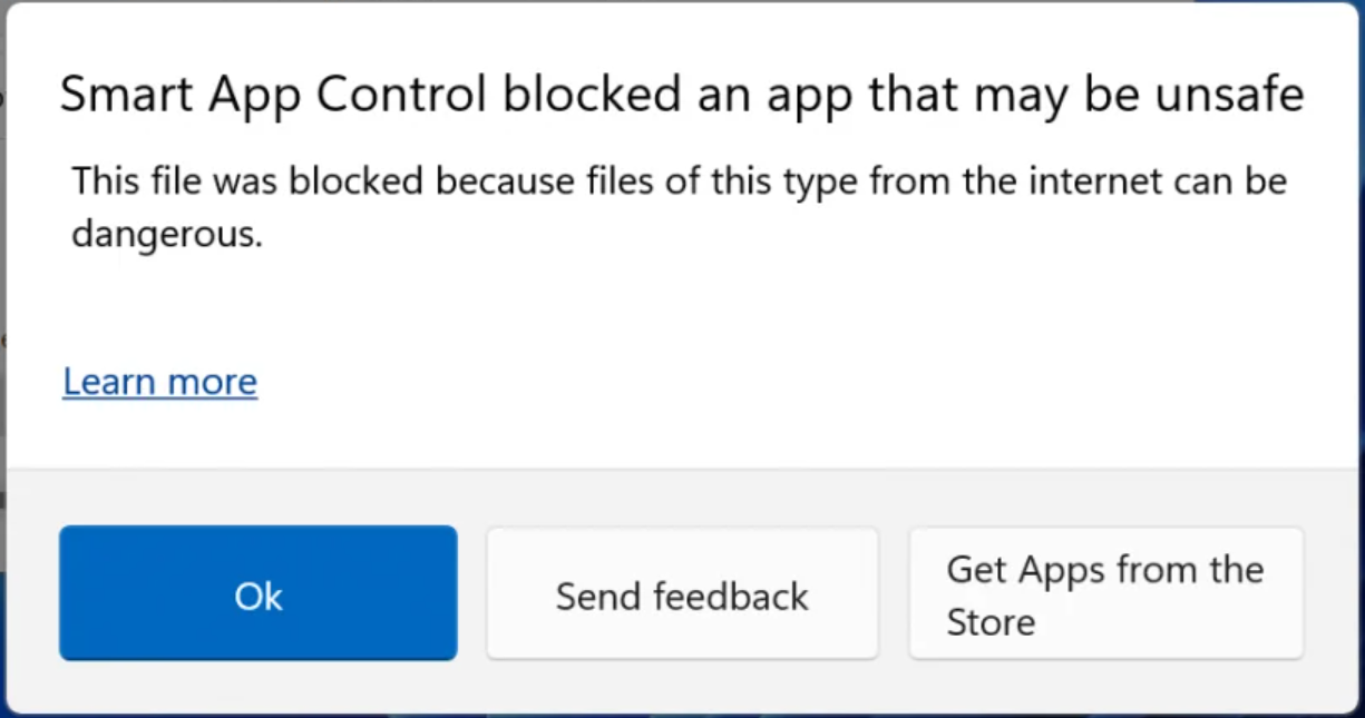 Systém Windows 11 Smart App Control blokuje soubory