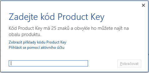 Aktivace licence Office 2013/2016