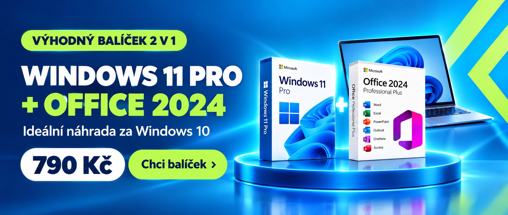 Windows 11 Pro + Office 2024 za 790 Kč