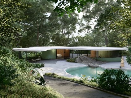 Canoas house rendering side view zoomed out