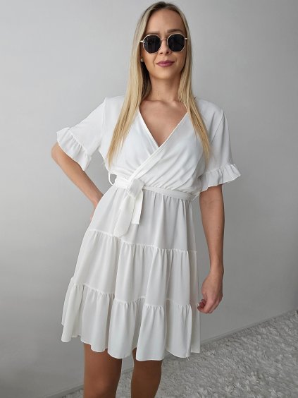 Biele voľné ľahké elegantné šaty Elisa