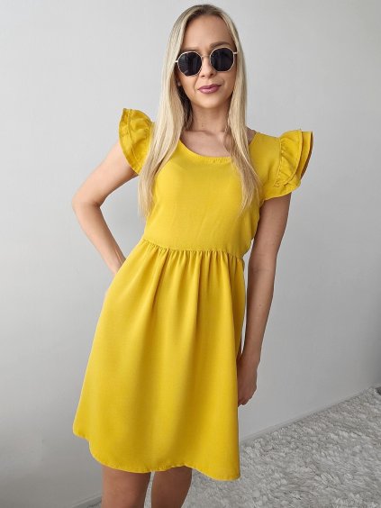 Letné volánikové žlté šaty