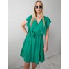 Zelené elegantné volánikové  šaty nad kolená