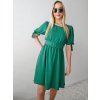 Zelené elegantné šaty s opaskom nad kolená