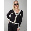 Čierno biely elegantný svetrík so zlatými gombíkmi