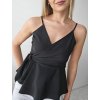 Čierny elegantný Top na uväzovanie