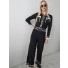 Čierny komplet sveter s nohavicami