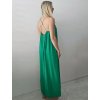 Dlhé zelené voľné šaty na ramienka Vanessa