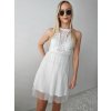 Biele elegantné šaty s čipkou