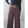 Hnedé široké nohavice s opaskom Lary