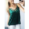 Zelený zamatový sexi top
