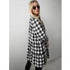 Dámska kockovaná dlhá bielo čierna košeľa Oversize