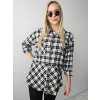 Čierno biela kockovaná teplá košeľa