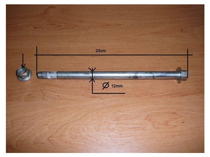 Osa kola na pitbike, dirtbike - 12mm