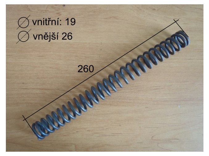 Pružina předních tlumičů na pitbike - 260mm