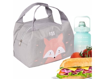 Torba termiczna na lunch jedzenie sniadaniowa izolacyjna lis rozowy 166343