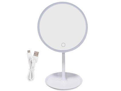 13590 9 led osvetlene zrcadlo kulate 360 usb kosmeticke zrcadlo