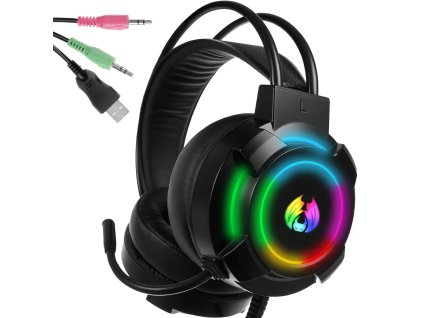 36985 2 dratova herni sluchatka led rgb s mikrofonem 5 1