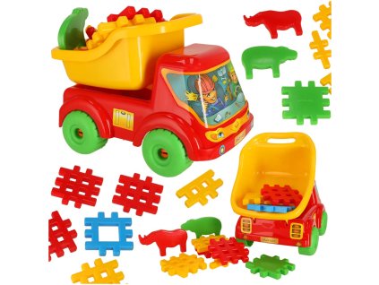 Samochod wywrotka Bartek do piasku foremki klocki wafle MARIOINEX 158332