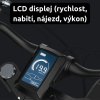 LCD displej (rychlost, nabití, nájezd, výkon)