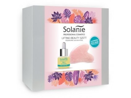 Solanie Lifting Beauty szett rozsakvarc Gua Sha kovel