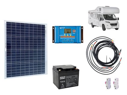 Solarni sestava karavan 60Wp+baterie Goowei 45Ah