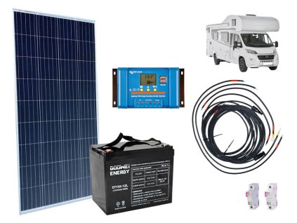 Solární sestava pro karavan 175Wp + baterie Goowei 85Ah