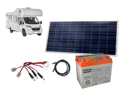 Solarni sestava karavan 115Wp+baterie Goowei 75Ah