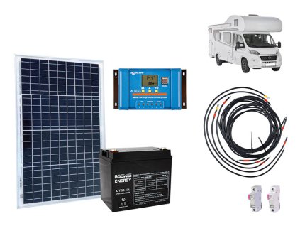 Solarni sestava karavan 45Wp+baterie Goowei 35Ah