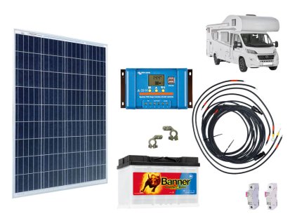 Solarni sestava karavan 115Wp+baterie Banner 75Ah