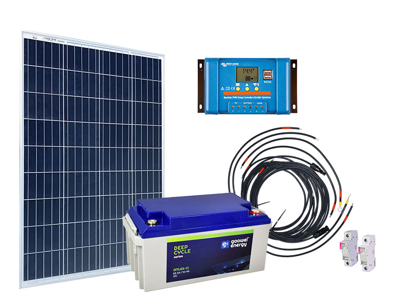 Levně Victron Energy Solární sestava pro karavan 130Wp + baterie Goowei 65Ah