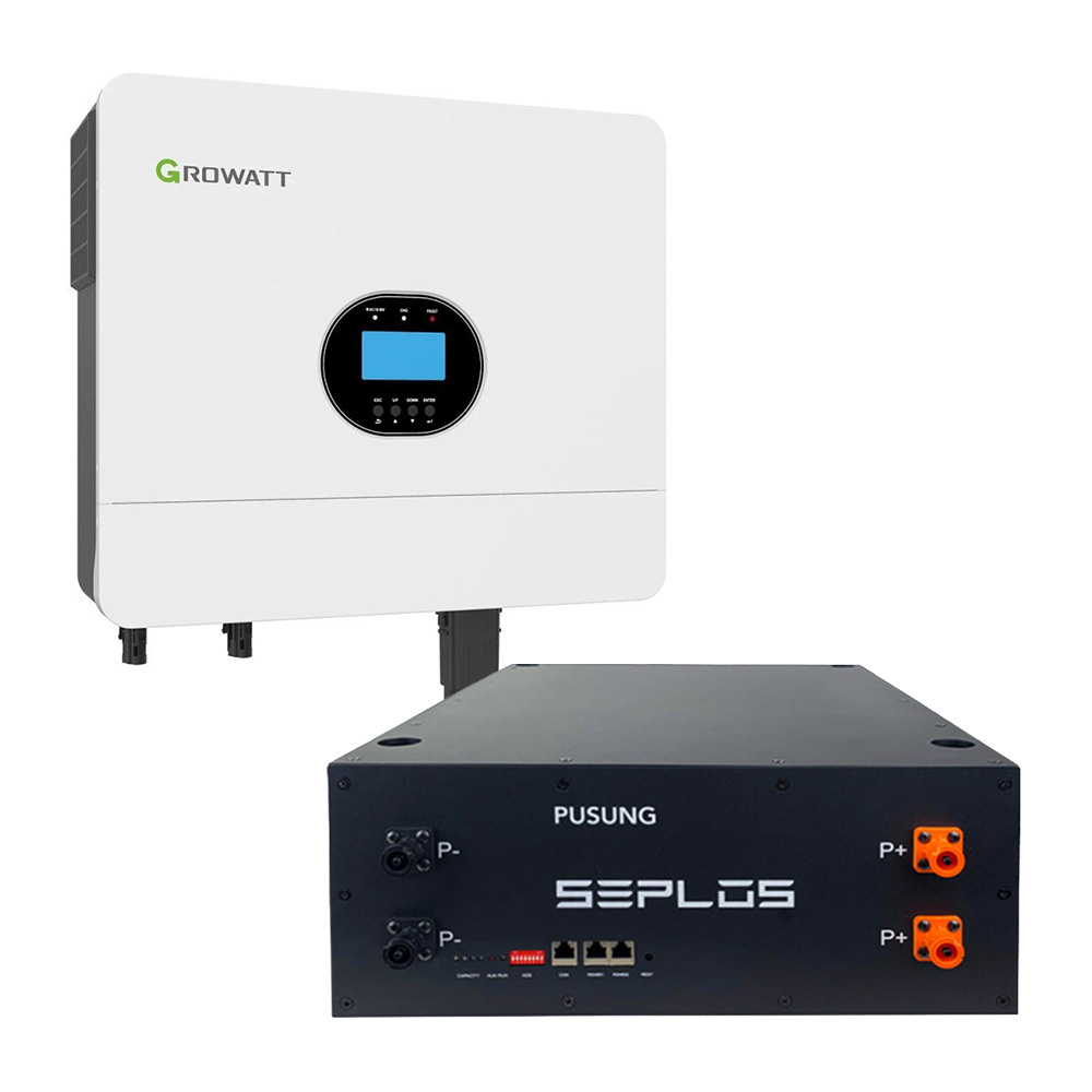 Set lithiová baterie SEPLOS PUSUNG-S (5kWh) + měnič Growatt SPF 6000ES Plus (6000W), 48V