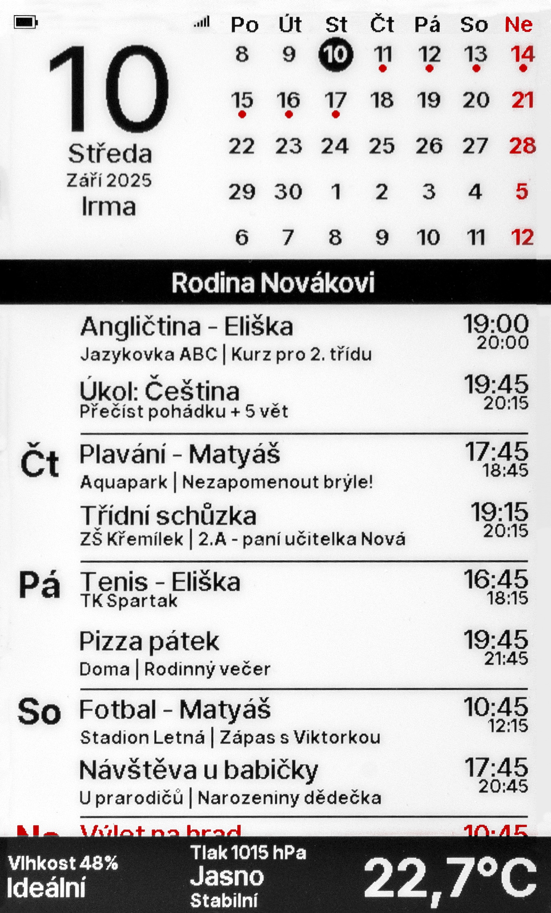 EVENTS – kalendarz rodzinny