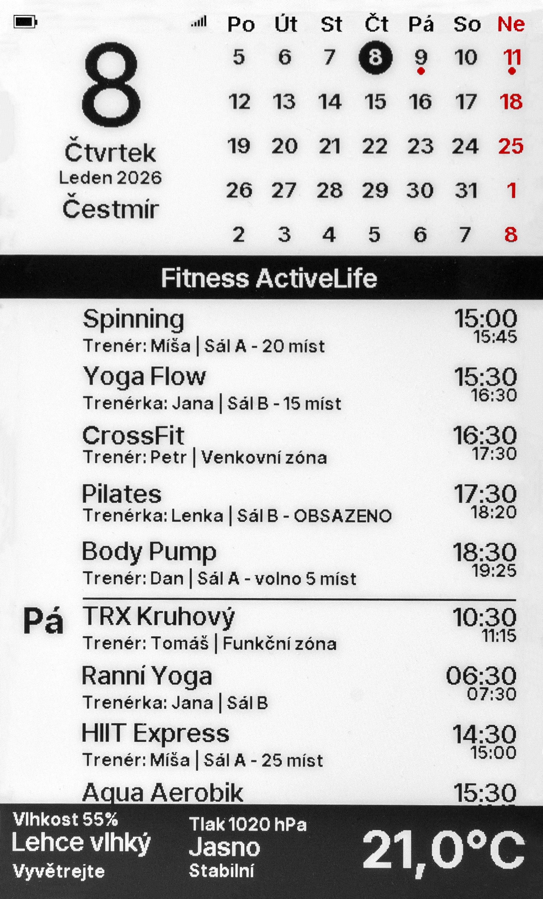 EVENTS – fitness studio