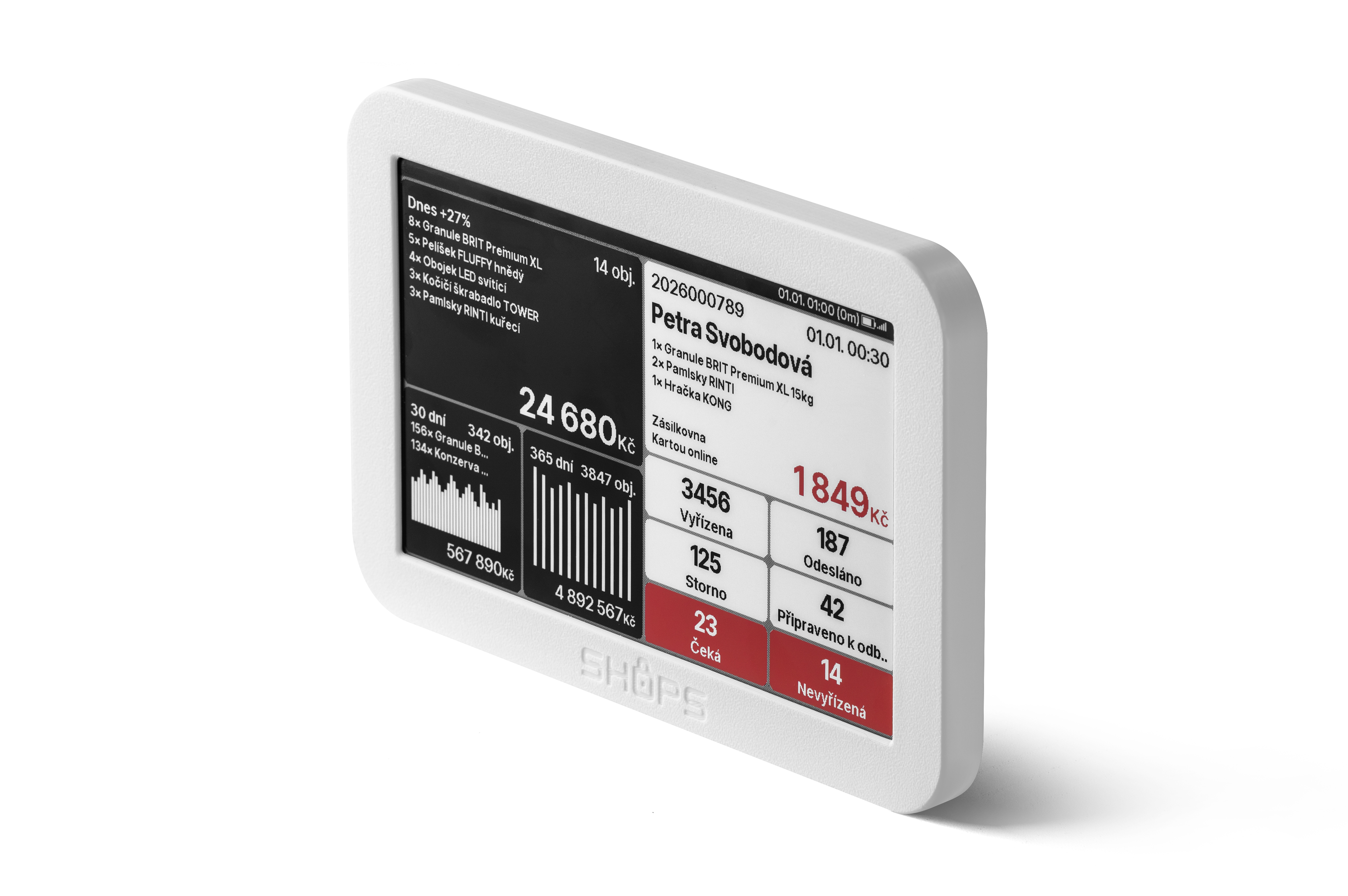 SHOPS e-ink dashboard