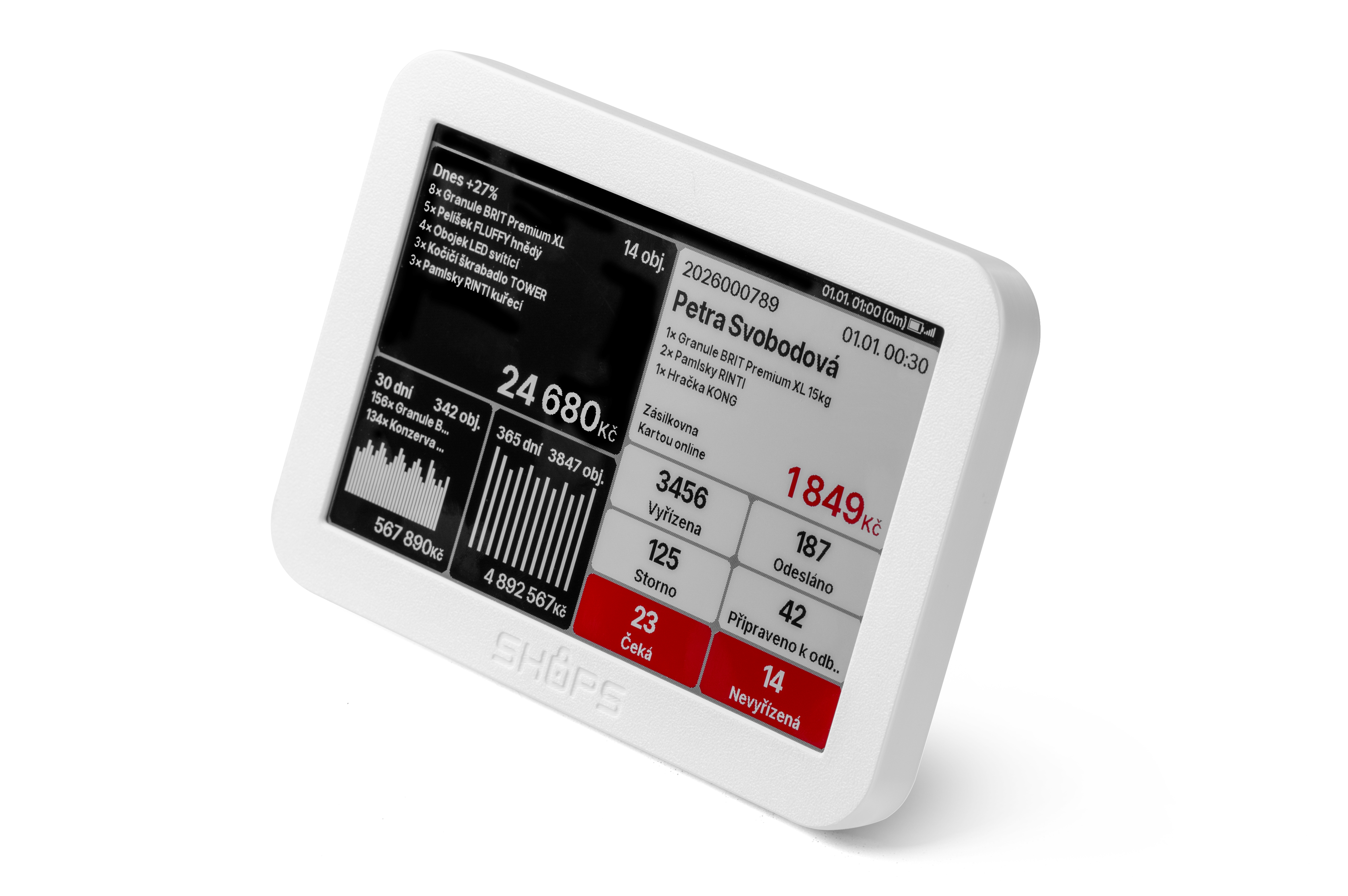 SHOPS e-ink dashboard detail