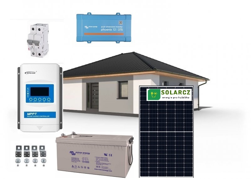 Victron Energy B. V. Solární systém 385Wp/12V s baterií a měničem