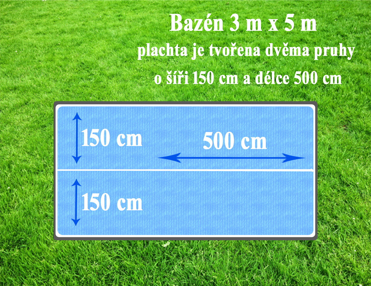 Solární plachta Cornisun na bazén 3 x 5 m