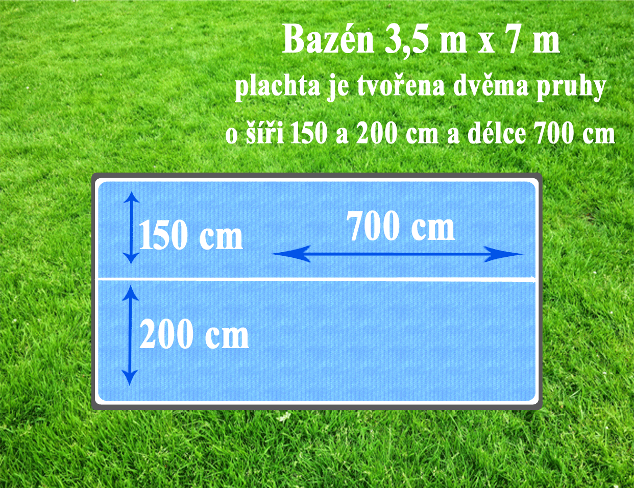 Solární plachta Cornisun na bazén 3,5 x 7 m