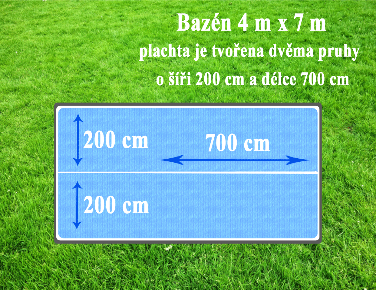 Solární plachta Cornisun na bazén 4 x 7 m