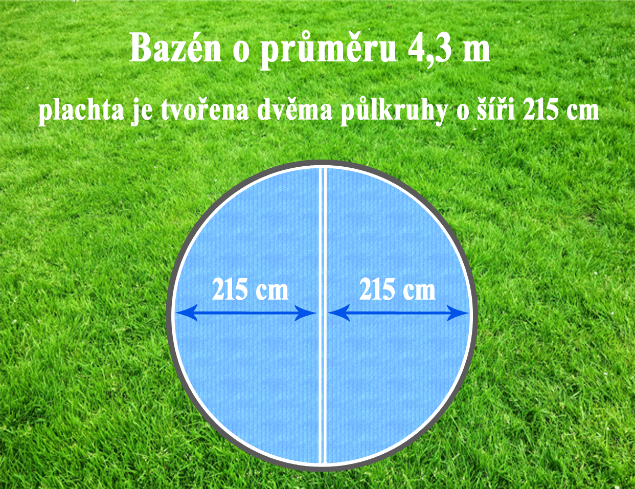 Solární plachta Cornisun na bazén kruh 430 cm půlená