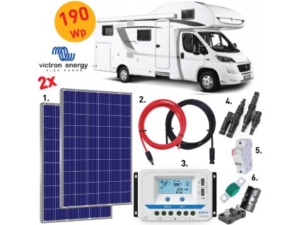 solarni system karavan 190 wp victron energy
