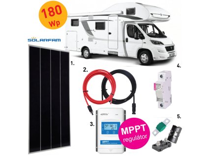 solarni sestava karavan 180 wp mppt