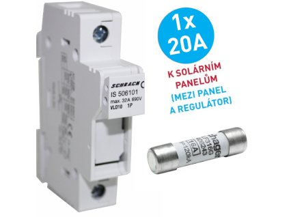 pojistkove pouzdro pojistka 20A solarni panel