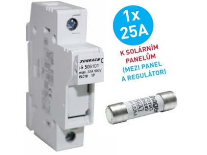 pojistkove pouzdro pojistka 25A solarni panel