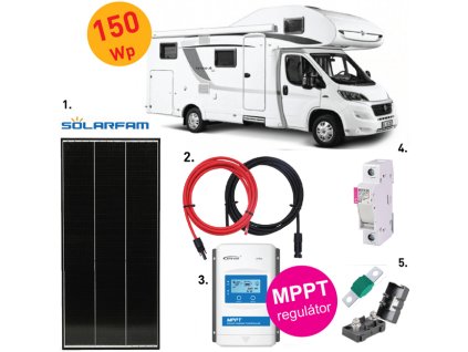 solarni sestava karavan 150 wp mppt
